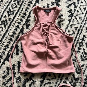 Guess Suede Lace Up Crop Top Size XS